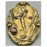 Art Nouveau Brooch with Gemstone