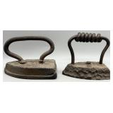 (2) Cast Iron Vintage Sad Irons