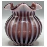 Fenton Rib Optic Amethyst Opalescent Vase