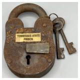 Tennessee State Prison Heavy PadLock w/Keys