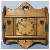 Vintage Wood Heart Cut Out Trinket Shelf Clock