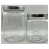 (2) Mason Crafts & More Canister Jars