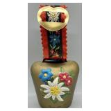 Vintage Handpainted Swiss Brass Cow Bell