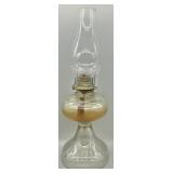 Vintage Ribbed Glass Oil Lamp w/Chimney