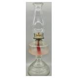 1950s P&A Risdon Wedding Scroll Oil Lamp w/Chimney