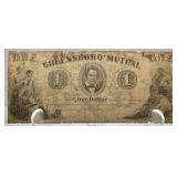 Greensboro Mutual Civil War Era $1 Currency Note