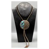 Vintage Copper & Turquoise Bolo Tie