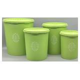 Vintage Servalier Green Tupperware Canisters