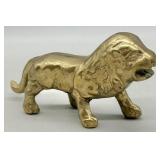 Vintage Solid Brass Roaring Lion Figurine