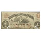1862 Virginia Treasury Note Confederate $1 Note