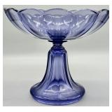 Val St Lambert Belgique Purple Centerpiece Bowl
