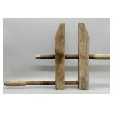 Antique Wooden Hand Screw Clamp Vise