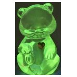 Fenton Sitting Bear w/Purple Crystal Heart