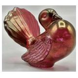 Vintage Cranberry Red Carnival Glass Turkey
