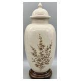 Vintage Ceramic Temple  Jar w/Base Stand