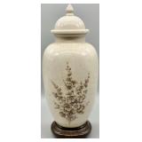 Vintage Ceramic Temple  Jar w/Base Stand