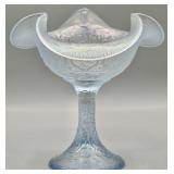 Fenton Persian Medallion Velva Blue Compote