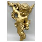 Vintage Burwood Golden Cherub Wall Hanging