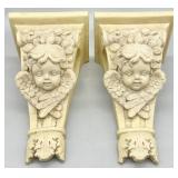 Vintage Cherub Wall Rod Sconce Corbels