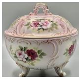 Antique Handpainted Nippon Footed Porcelain Box