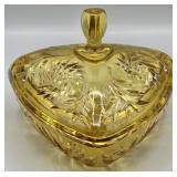 MCM Hazel Atlas Amber Glass Candy Dish