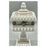 Westmoreland Milk Glass Roses and Bows Wedding Box