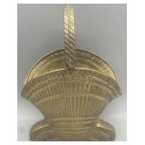 Vintage Solid Brass Seashell Basket