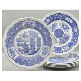 (6) The Spode Blue Room Collection Regency Plates
