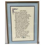 To His Mother Vintage Framed Cross Stitch