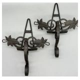 Vintage Cast Iron Grape Leaf Wall Mounted Holders