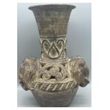Handcrafted Thai Terracotta Elephant Pottery Vase