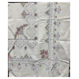 Vintage Embroidered Needlepoint Tablecloth