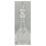 Vintge Cut Crystal Decanter w/Frosted Swan Design