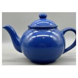 Vintage Blue Pottery Teapot