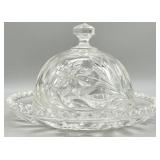 Vintage Cut Crystal Covered Cheese Butter Dish