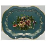 Vintage Handpainted Metal Toleware Serving Tray