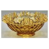 Fenton Amber Colonial Thumbprint Bowl