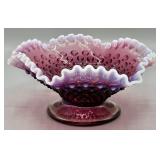 Fenton Plum Opalescent Hobnail Bowl