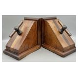 Mid-Century Architectural Wooden Bookends
