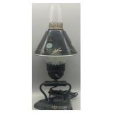 Antique Toleware Hand Painted Cast Iron Lamp