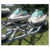 Seadoo SP Bombardier Jetskis on Trailer
