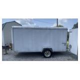 6' x 12' White Enclosed Trailer (interior Shelves)
