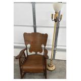 Rocking chair and floor lamp