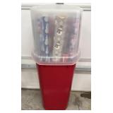 Christmas gift wrapping paper and container