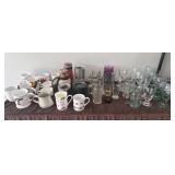 Assorted glasses, cups, and mugs