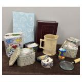 Tins of buttons, photo albums & more