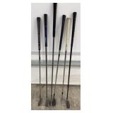 Assorted left handed wedges and irons