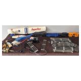 Vintage toy airplane and train set