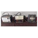 2 battery chargers and jump box