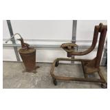 Vintage oil pump and engine stand